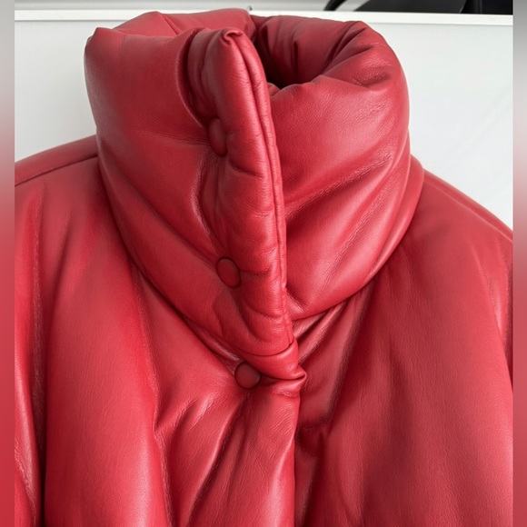 NANUSHKA Hide Quilted Padded Vegan
Leather Jacket Red - Picture 5 of 9
